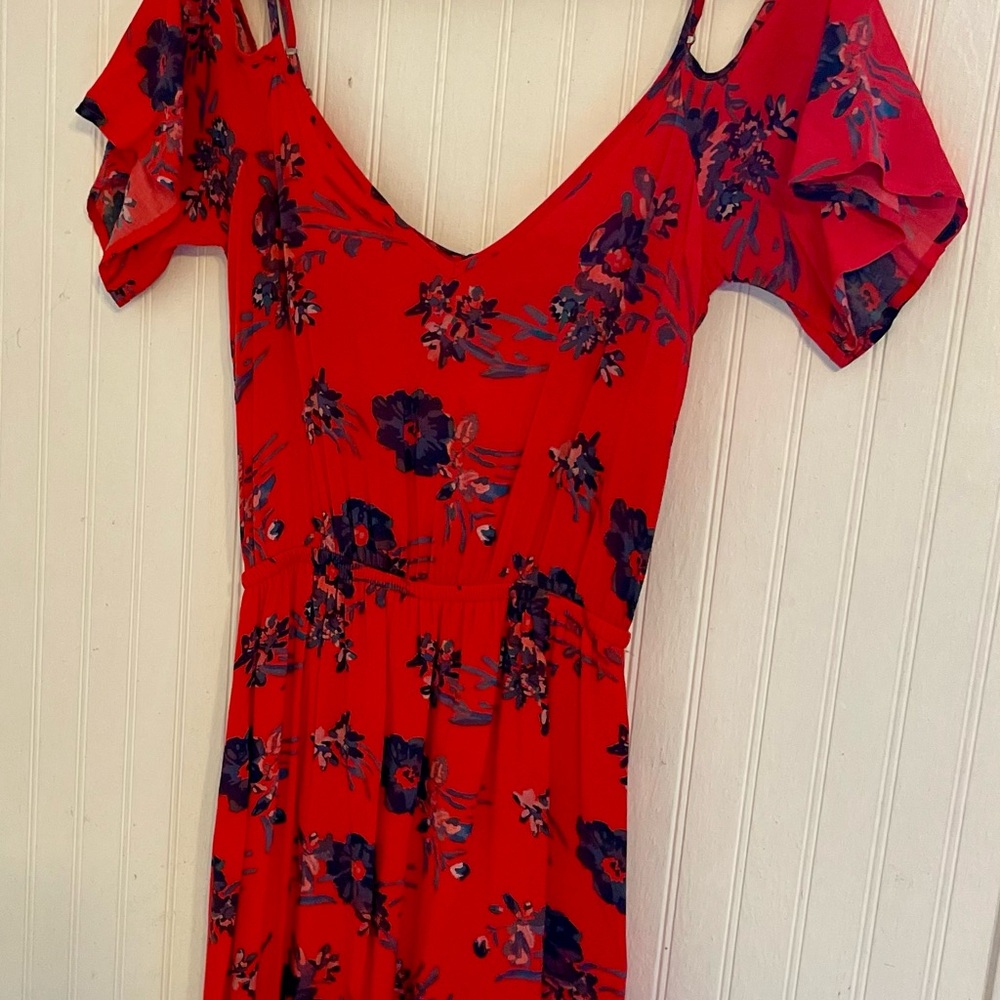 Splendid Floral Cold Shoulder Dress